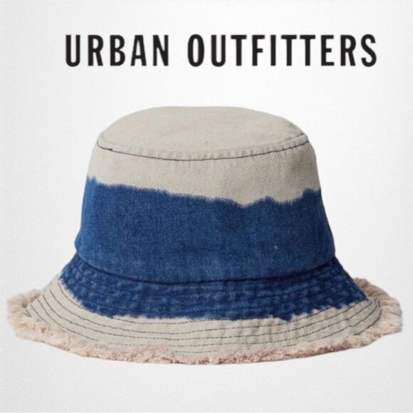 URBAN OUTFITTERS UO Avery Dip-Dyed Blue Denim Bucket Hat NEW - Picture 2 of 3